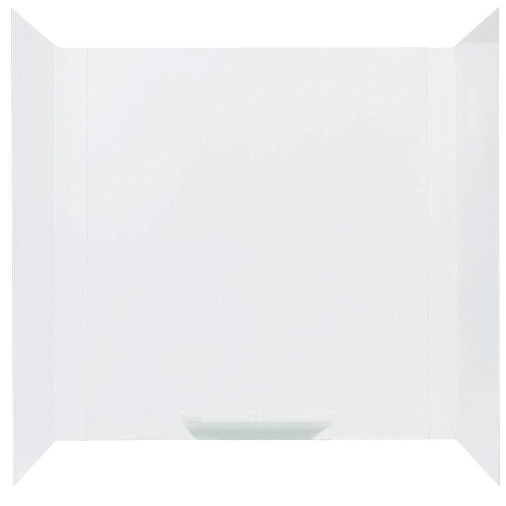 Durawall 30 In X 60 In X 58 In 3 Piece Easy Up Adhesive Alcove Bath Tub Surround In White