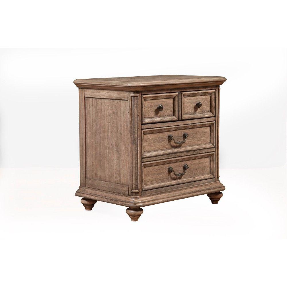 Benjara Mahogany Wood 4 Drawer French Truffle Brown Nightstand 18 In L X 28 In W X 27 In H Bm171799 The Home Depot