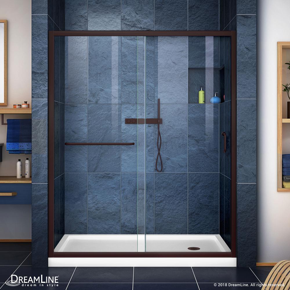 Dreamline Infinity Z 36 In X 60 In Semi Frameless Sliding Shower