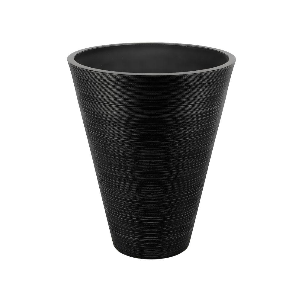 Veradek Kobo 111/2 in. Round Black Plastic PlanterKV14B The Home Depot