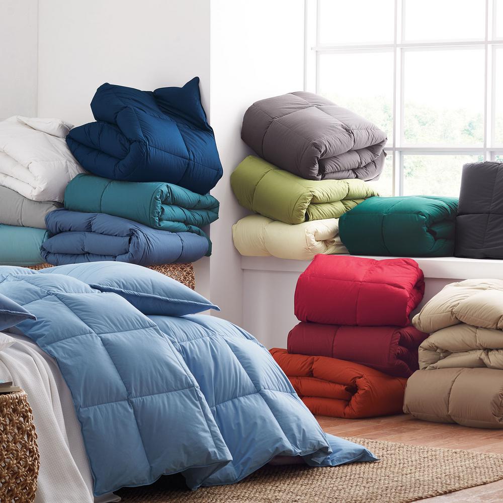 The Company Store Lacrosse Loftaire Extra Warmth Teal Queen Down Alternative Comforter C3j7 Q Teal The Home Depot