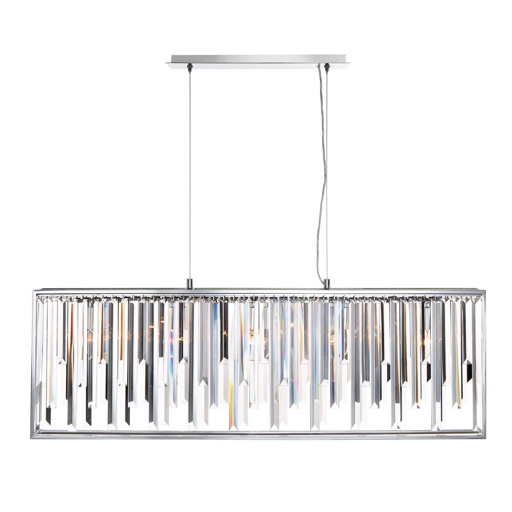 Eurofase Genova Collection 5 Light Chrome Chandelier With Crystal Eurofase Genova Collection 5 Light Chrome Chandelier With Crystal Shade