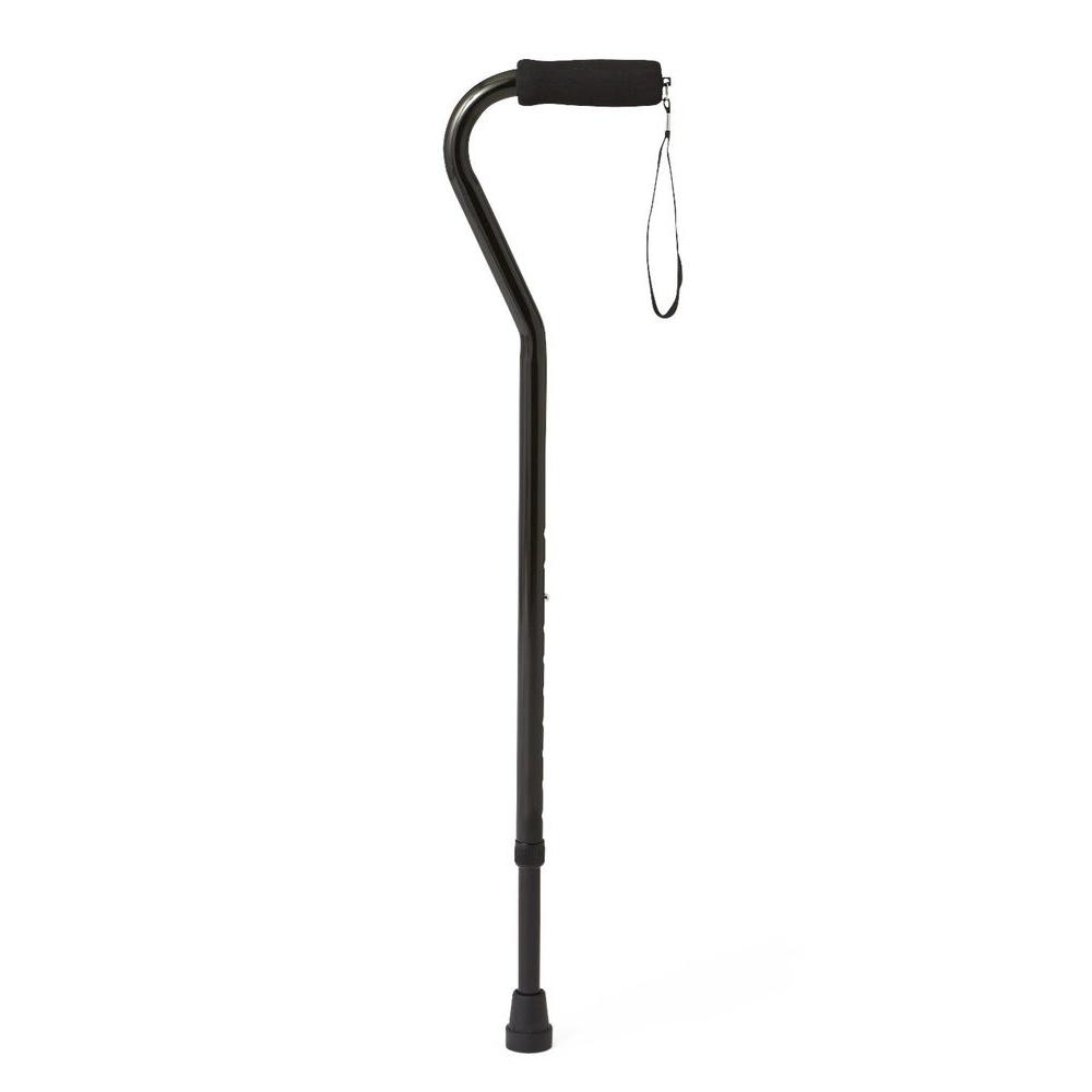 UPC 080196133430 product image for Medline Canes Offset Handle Aluminum Cane in Black MDS86420H | upcitemdb.com