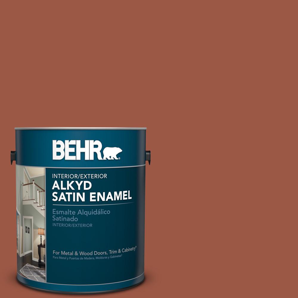 Behr 1 Gal Pfc 15 Santa Fe Satin Enamel Alkyd Interior Exterior Pfc 15 Santa Fe Satin Enamel Alkyd Interior Exterior Paint