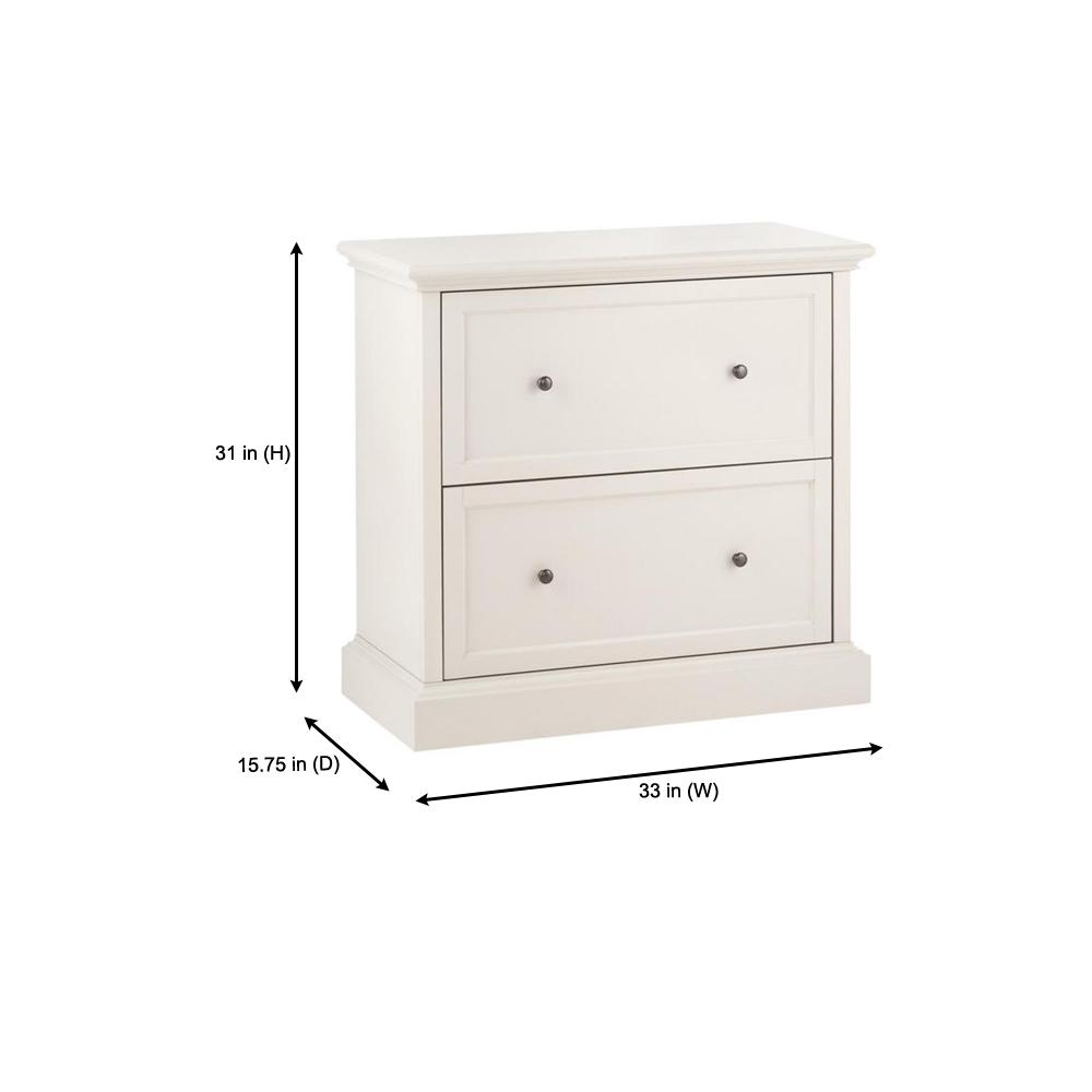 Home Decorators Collection Royce Polar White Wood 2 Drawer Wide File Cabinet 33 In W X 31 In H Sk19051er1 Pw The Home Depot