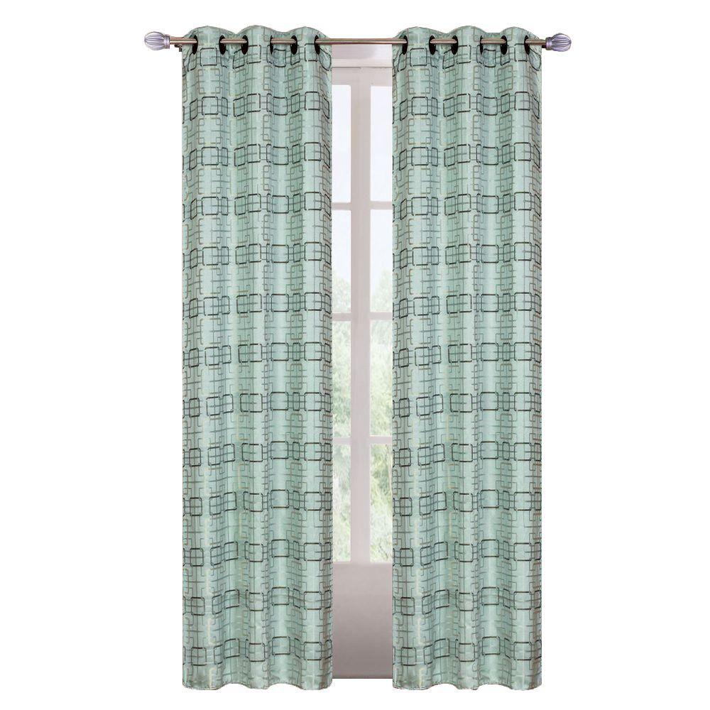 UPC 886511211537 product image for Lavish Home Celadon Polyester Grommet Curtain Panel, 84 in. (Set of 2) | upcitemdb.com