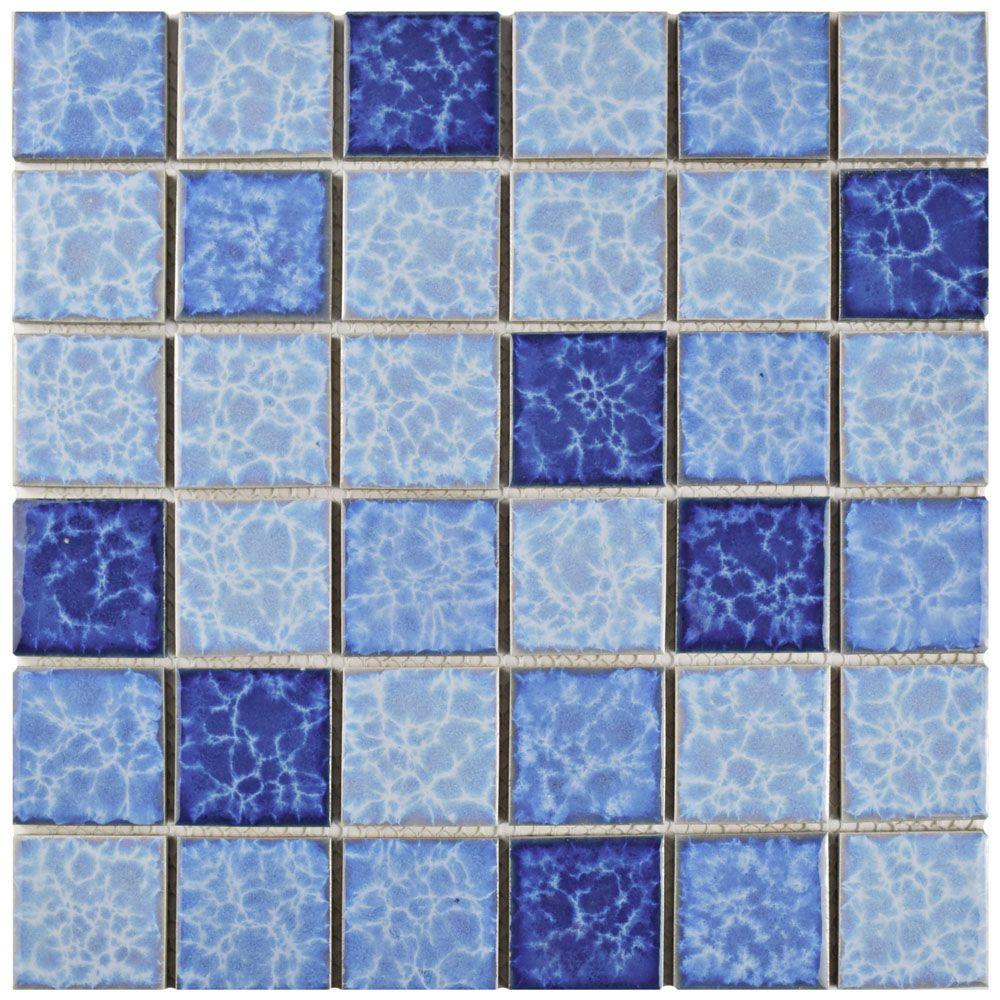 Kitchen Tile Backsplashes The Home Depot Watersplash Quad Aegean 11 7 8 In X