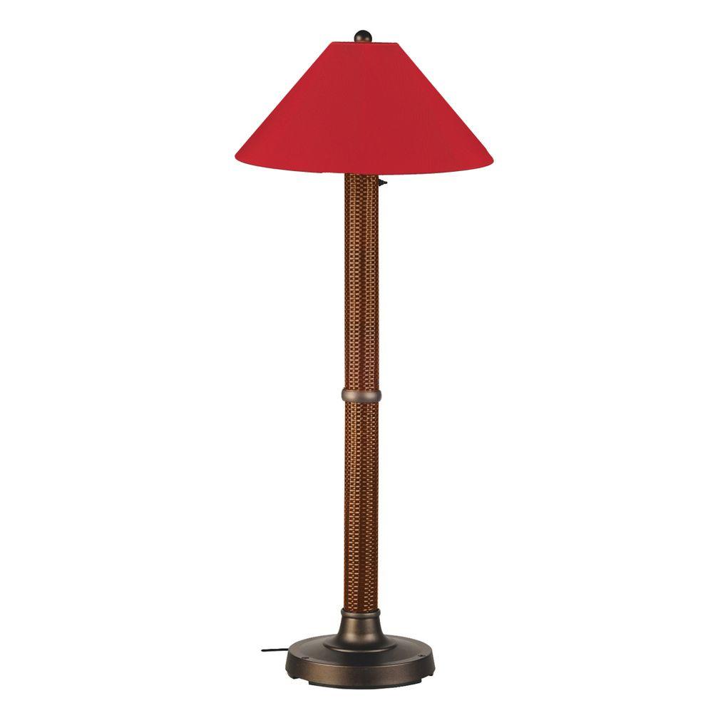 Patio Living Concepts Bahama Weave 60, Floor Lamp With Red Shade