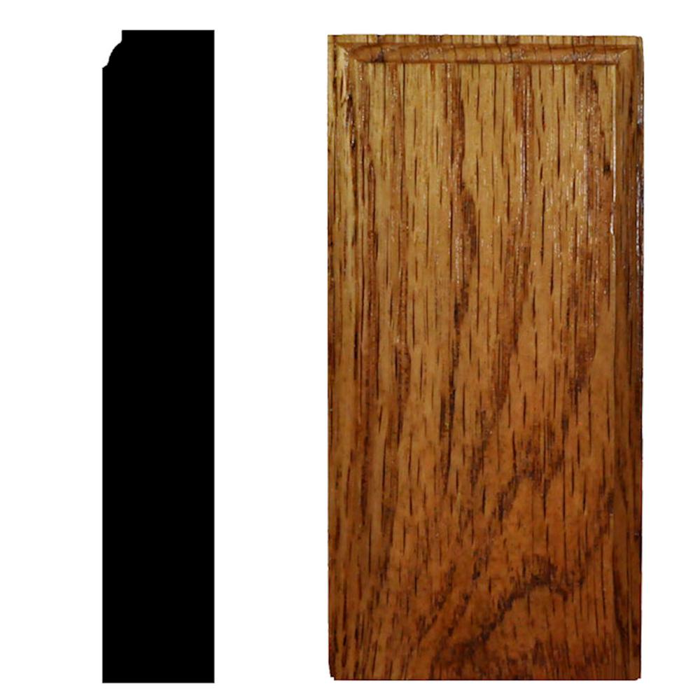 House of Fara 7/8 in. x 21/2 in. x 5 in. Oak Honey Oak Stained Plinth Block MouldingP255GO