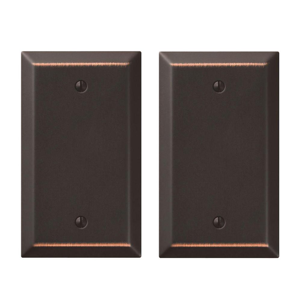 Hampton Bay Century 1 Blank Wall Plate - Oil-Rubbed Bronze (2-Pack ...