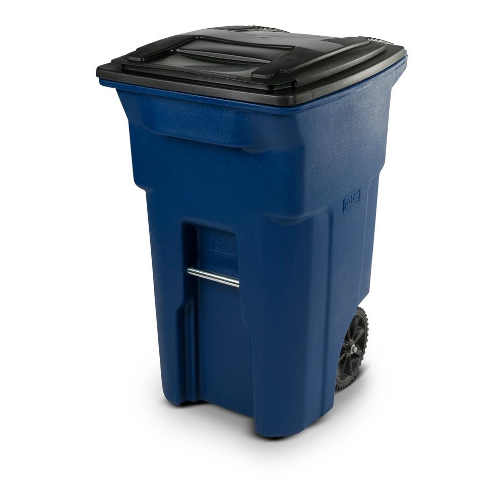 Toter 64 Gal. Green Trash Can with Wheels and Attached Lid02556401GRS The Home Depot