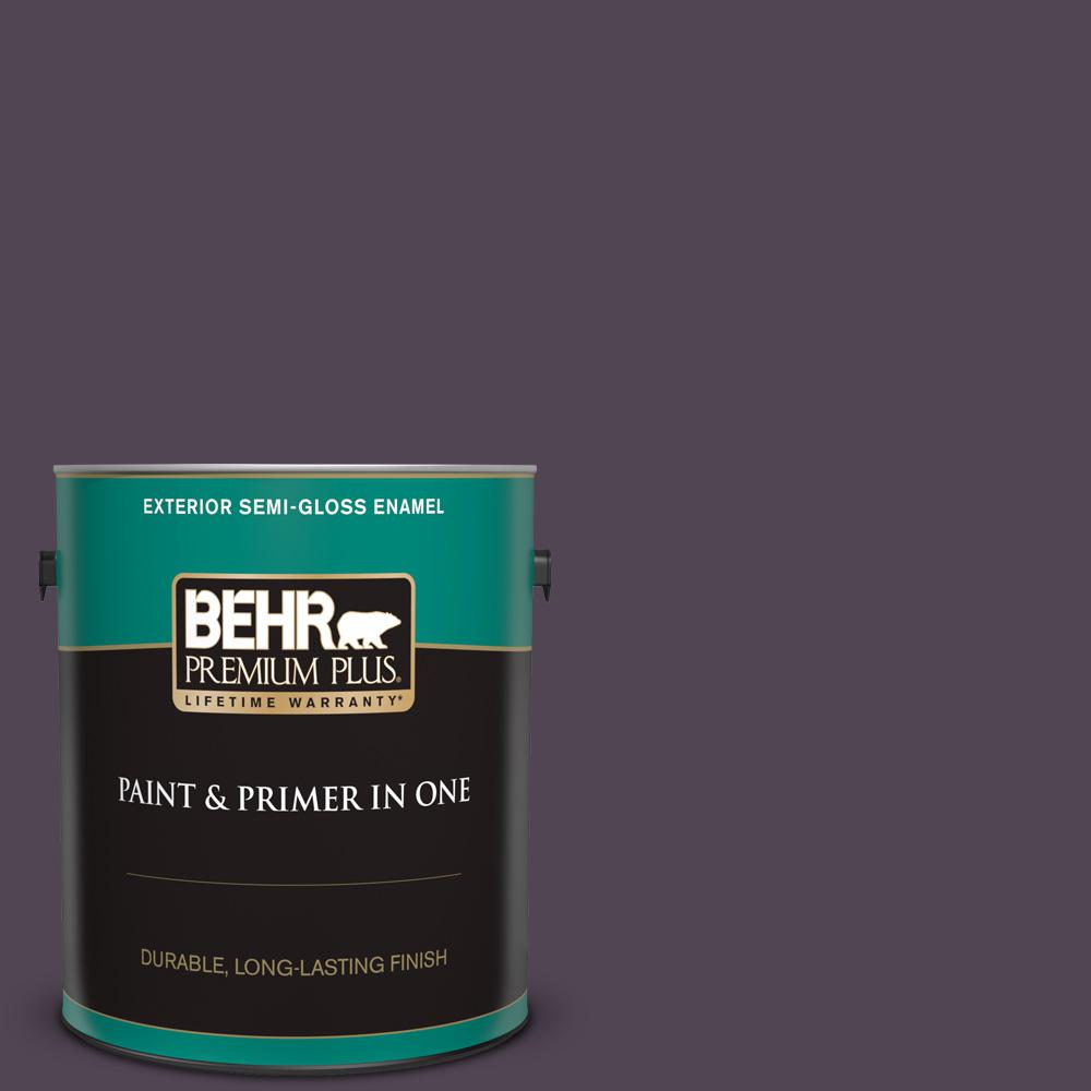 Behr Premium Plus Gal Ecc Napa Harvest Semi Gloss Enamel Exterior Paint And Primer In