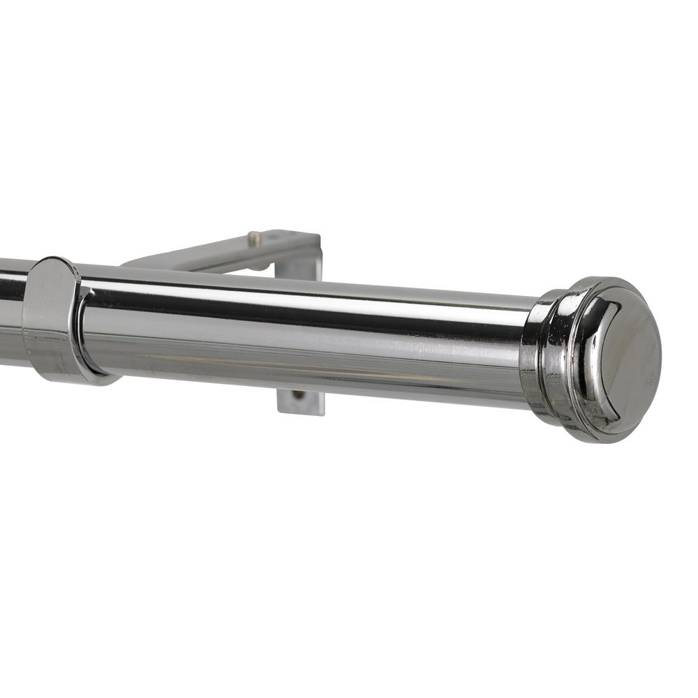 Art Decor 72 In Non Adjustable 1 1 8 In Single Window Curtain Rod Set In Chrome With Empire Finial Haa6548 Cr The Home Depot