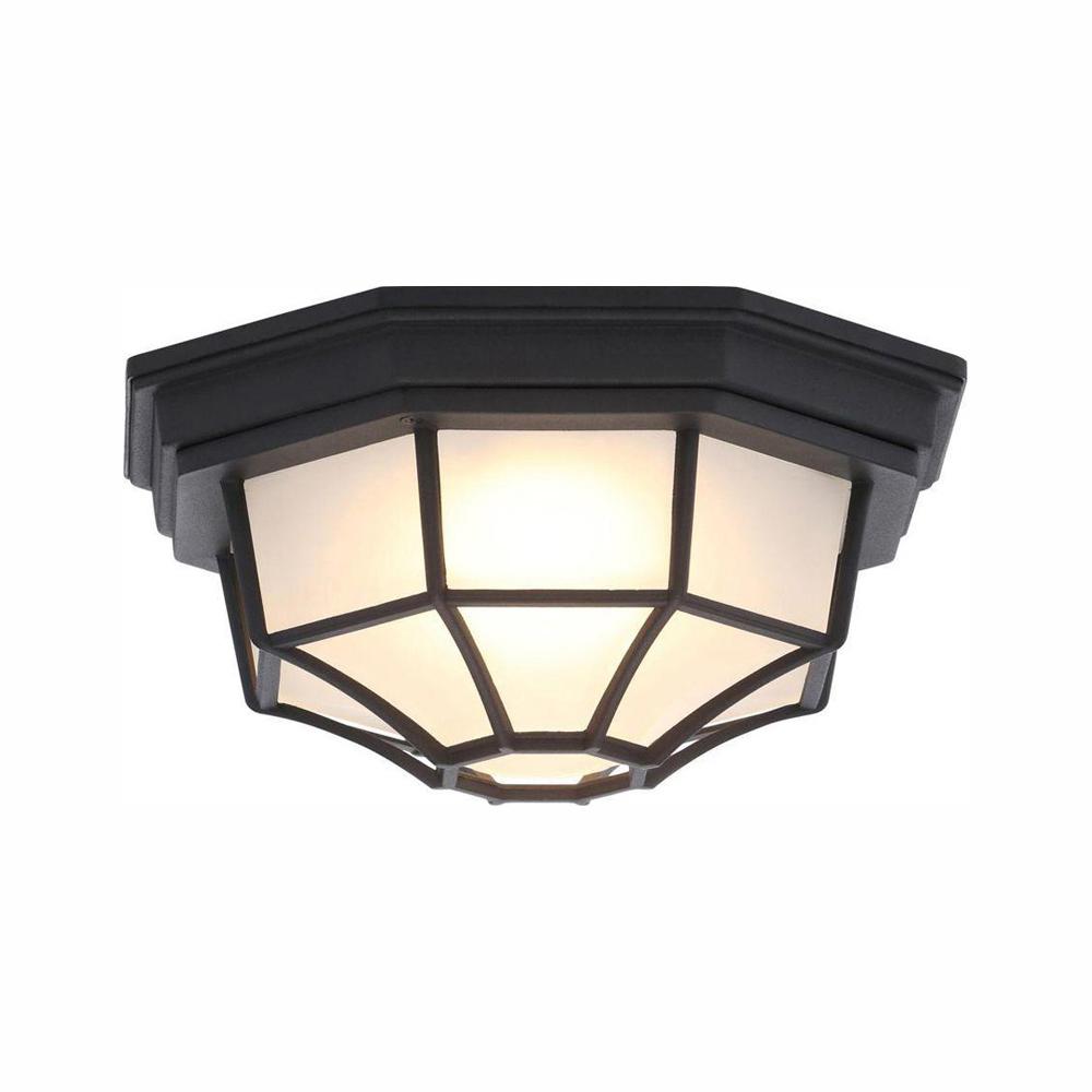 Hampton Bay Black Outdoor Led Flushmount Hb7072led 05 The Home Depot Hampton Bay Black Outdoor Led Flushmount Hb7072led 05 The Home Depot