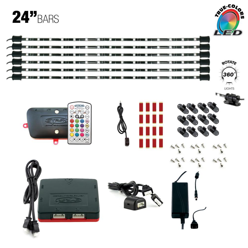 Cyron 24 In Under Cabinet Counter Lighting Kit Multicolor Rgb 6