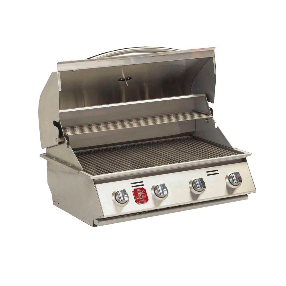 KitchenAid 4-Burner Built-in Propane Gas Island Grill Head in Stainless