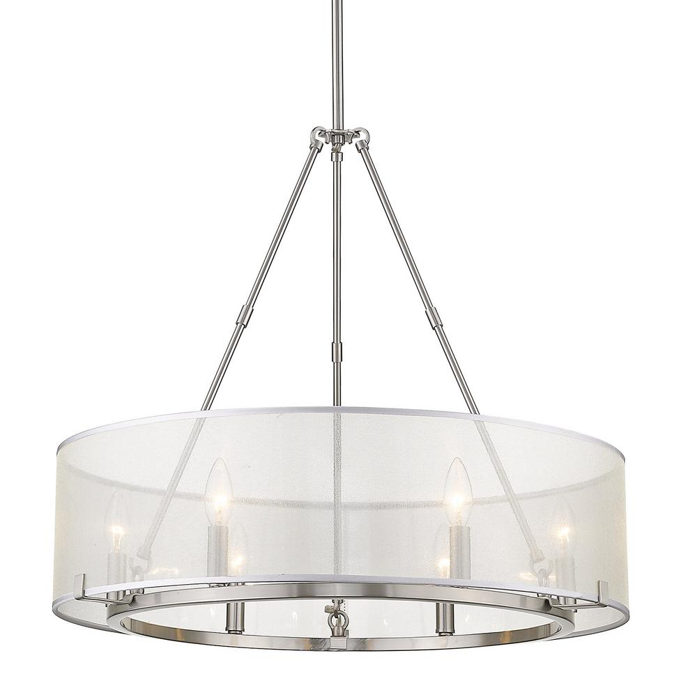 Golden Lighting Alyssa 6 Light Chandelier In Pewter