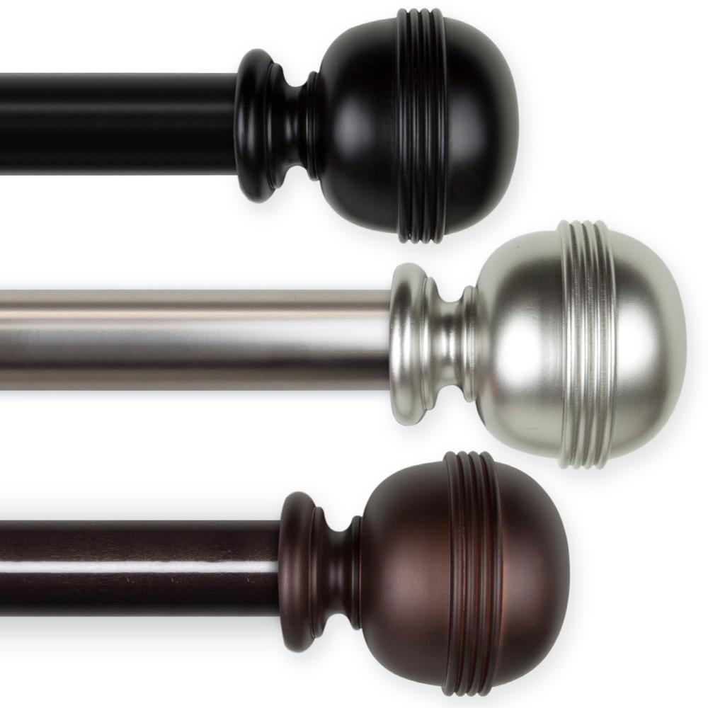 Rod Desyne Sphere 1.5 Non Telescoping Curtain Rod 6 Ft Black