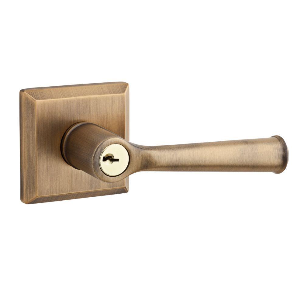 Baldwin Federal Matte Brass and Black RightHanded Keyed Entry Door LeverEN.FED.R.TSR.049 The