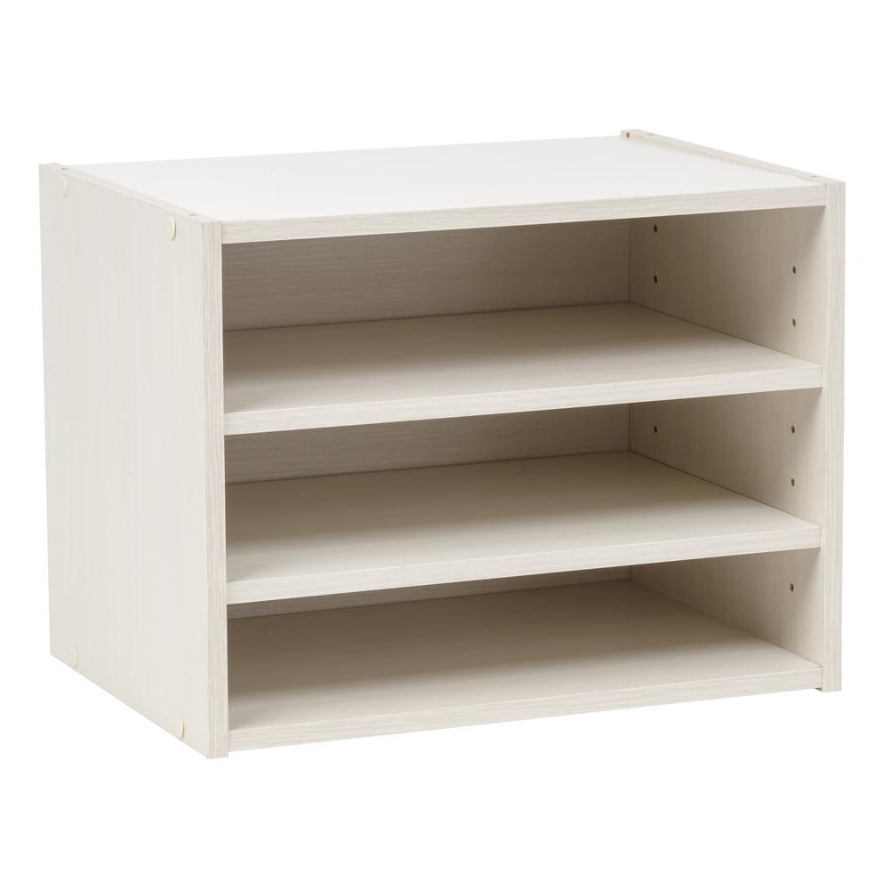 Iris Tachi Modular Off White Wood Storage Organizer Box With Iris Tachi Modular Off White Wood Storage Organizer Box With Adjule Shelves