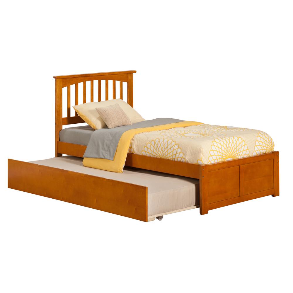 Atlantic Furniture Mission Espresso Twin Platform Bed with Flat Panel