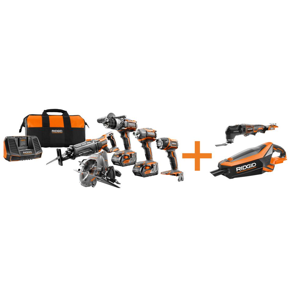 Ridgid 18-Volt GEN5X Cordless Lithium-Ion Combo Kit (7-Tool) with (2) 4.0Ah... by RIDGID