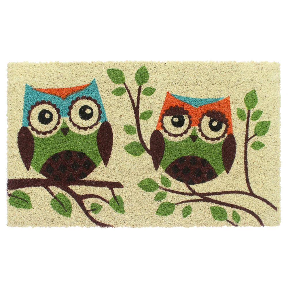 Unbranded Multi 18 in. x 30 in. 2-Owls Coir Doormat-DM9110A - The Home ...