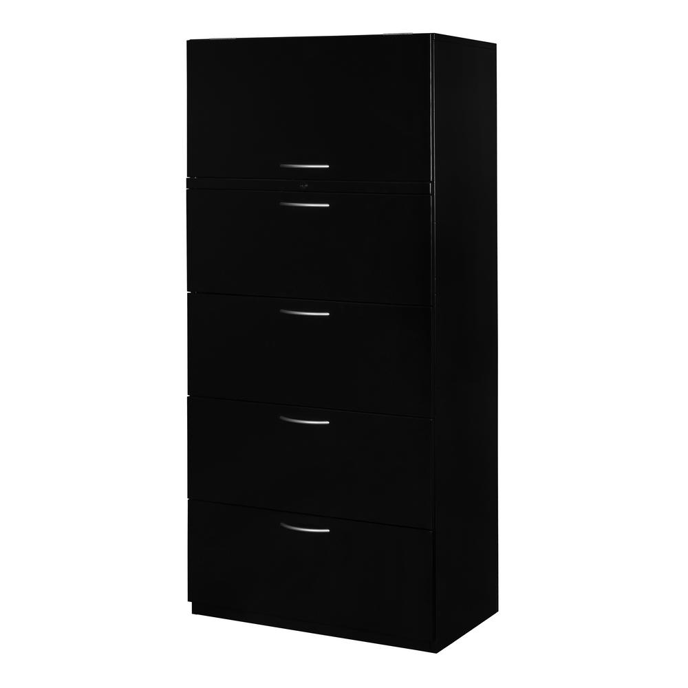 Regency Fusion Black 5 Drawer 30 In Lateral File Mlf5d30abk The