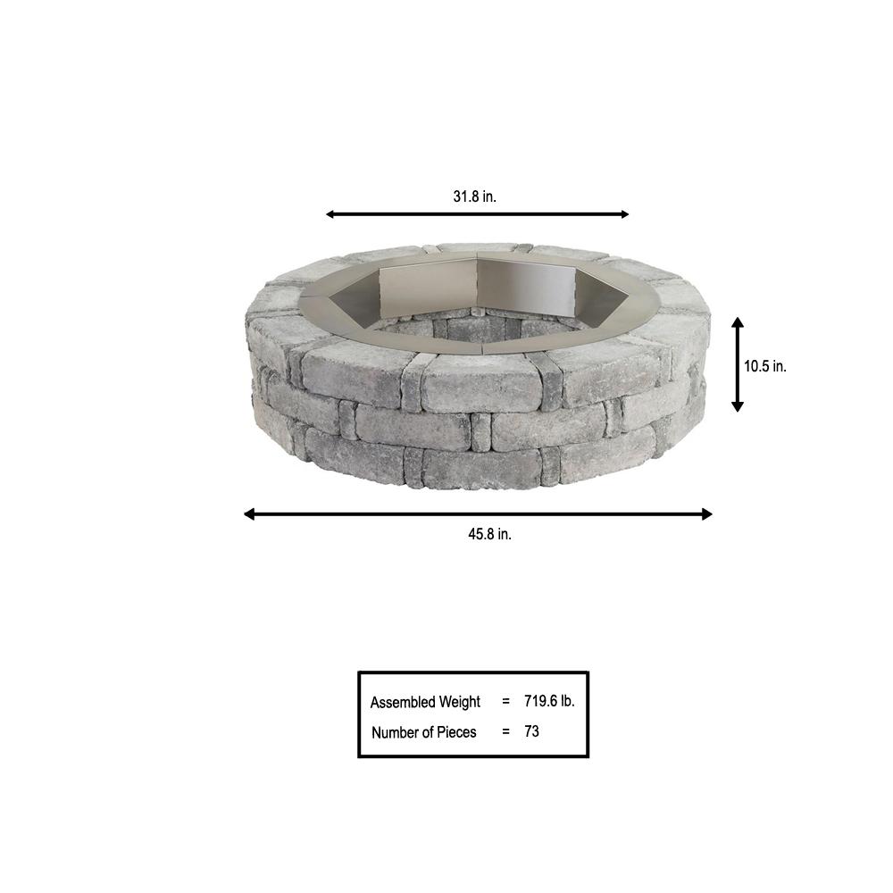 Pavestone Rumblestone 46 In X 10 5 In Round Concrete Fire Pit