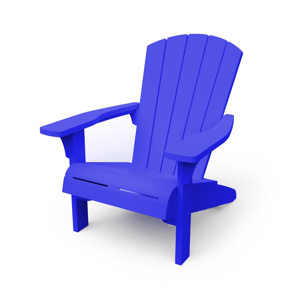 Keter Troy Blue Resin Adirondack Chair-246667 - The Home Depot
