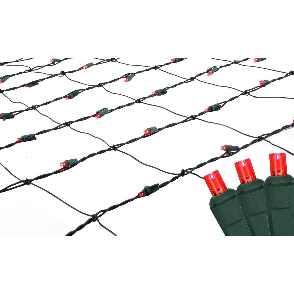 Northlight 4 Ft X 6 Red Led Net Style Christmas Lights With Red Led Net Style Christmas Lights With Green Wire