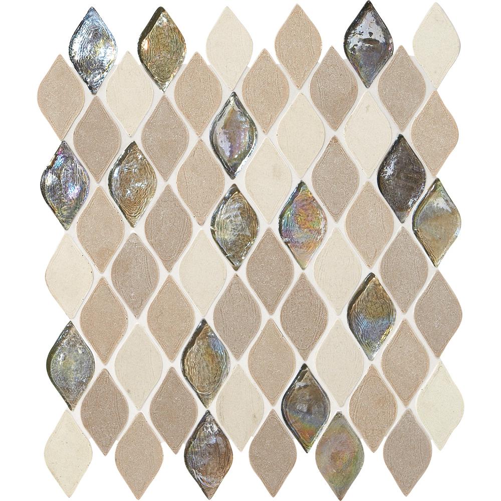 Daltile Premier Elegance Beige 12 In X 13 34 In X 8 Mm Glass And