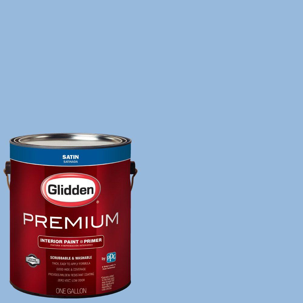 Glidden Premium 1 Gal Hdgv15 French Country Blue Satin Interior Hdgv15 French Country Blue Satin Interior Paint With Primer