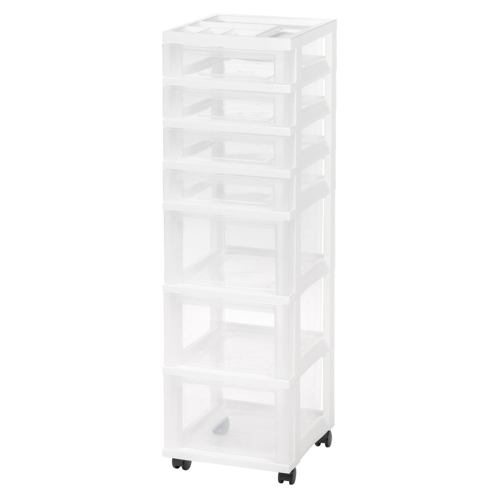 Iris 12 05 In X 42 13 White 7 Drawer Storage Cart With Iris 12 05 In X 42 13 White 7 Drawer Storage Cart With Organizer Top