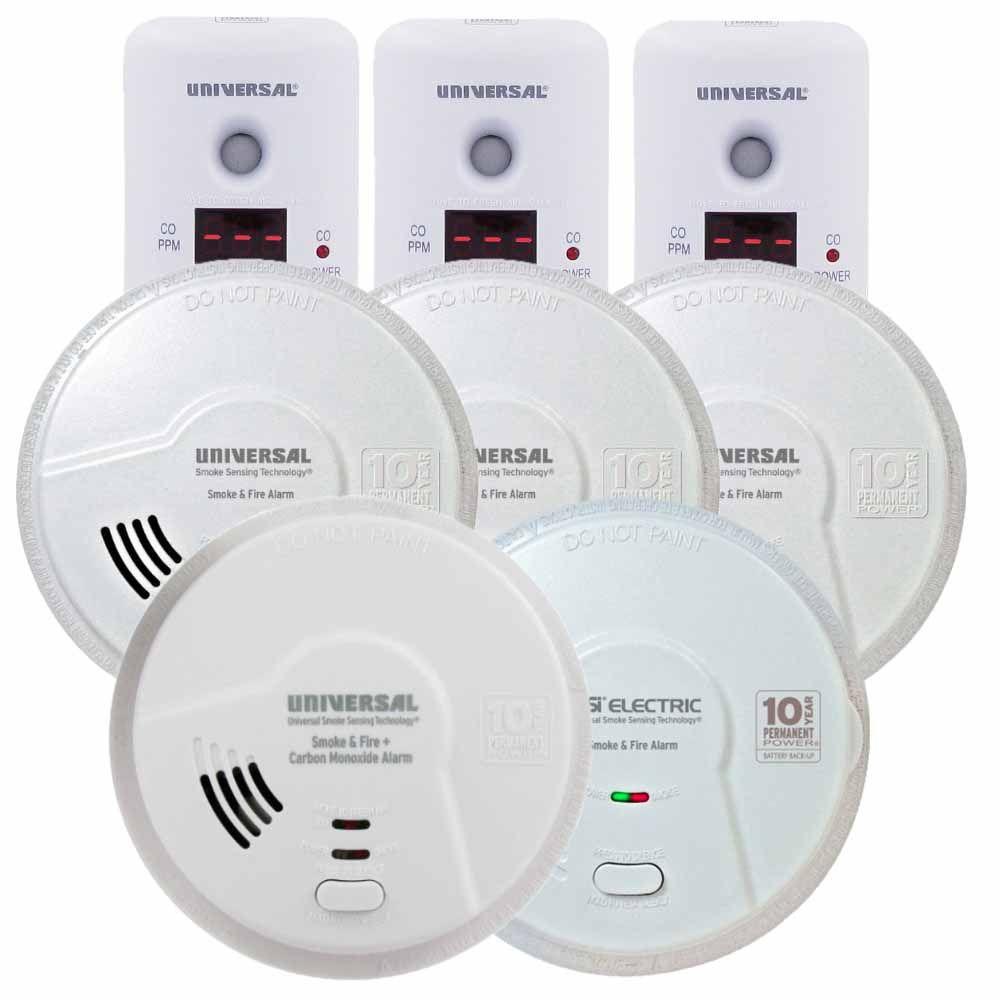 Universal Security Instruments Battery Operated Combination and Smoke