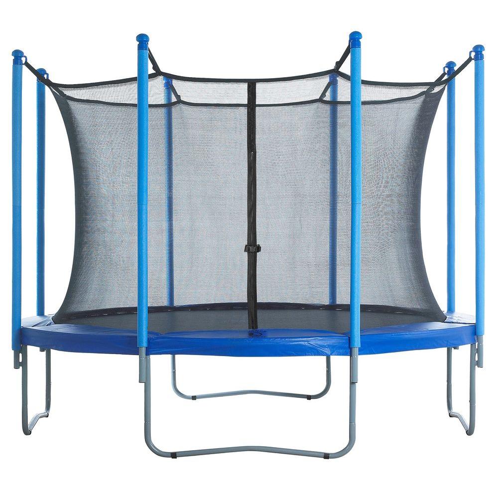 Upper Bounce Trampoline Enclosure Net Fits For 8 Ft Round Frames With Adjustable Straps Using 6 Poles Or 3 Arches Net Only Ubnet 8 6 Is The Home Depot