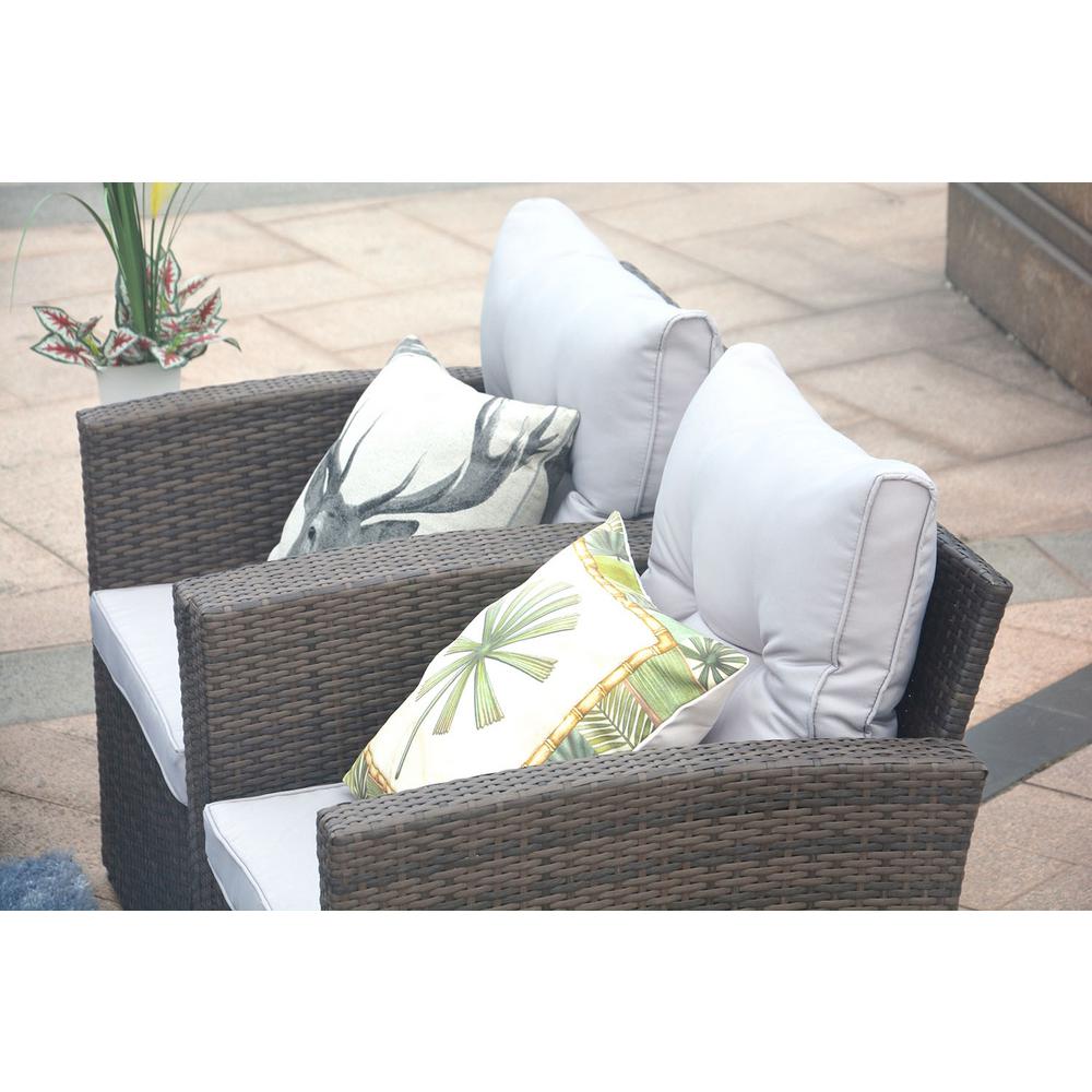 Direct Wicker Sunny Brown 6 Piece Patio Conversation Set With Gray Cushions And Storage Boxs Pas 1503 Br The Home Depot