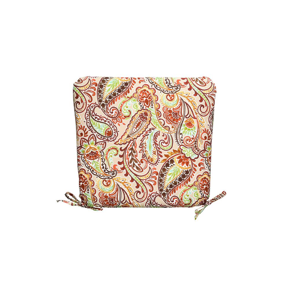 Hampton Bay Chili Paisley Outdoor Seat Cushion-7348 ...