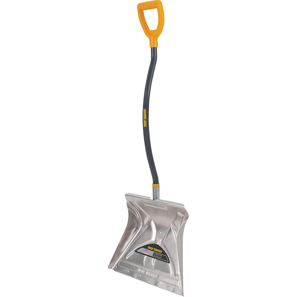 True Temper Snow Shovel 20 in. Blade Ergonomic Handle Steel Wear Strip