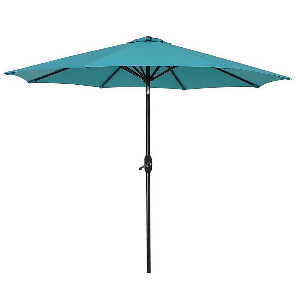 Westin Outdoor Tristen 9 Ft Aluminum Tilt Patio Umbrella In Turquoise 9808151 The Home Depot