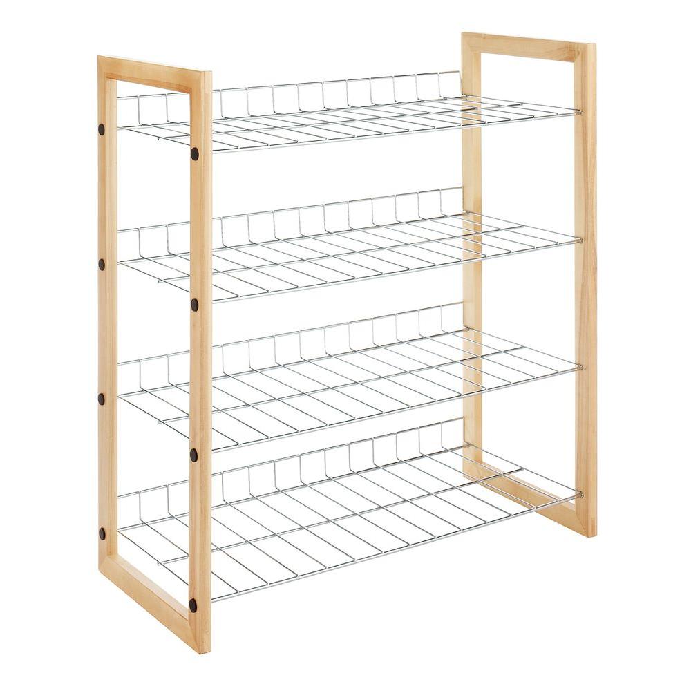 Whitmor Wood Chrome Closet Shelves 6026 220 The Home Depot