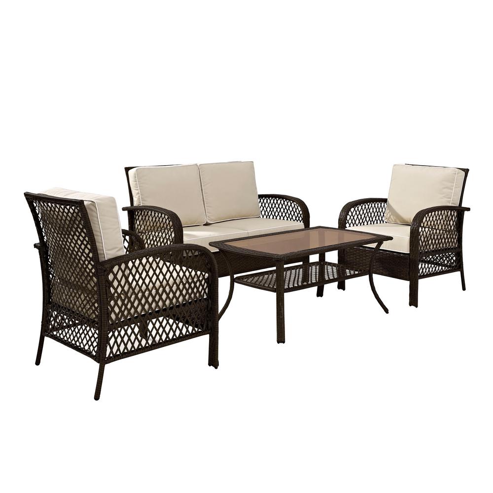 Crosley Tribeca 4 Piece Wicker Outdoor Seating Set With Sand Cushions Ko70037br Sa The Home Depot - Wicker Patio Seating Sets Crosley Tribeca 4 Piece Wicker Outdoor Seating Set With Sand Cushions Ko70037br Sa The Home Depot - Wicker Patio Seating Sets