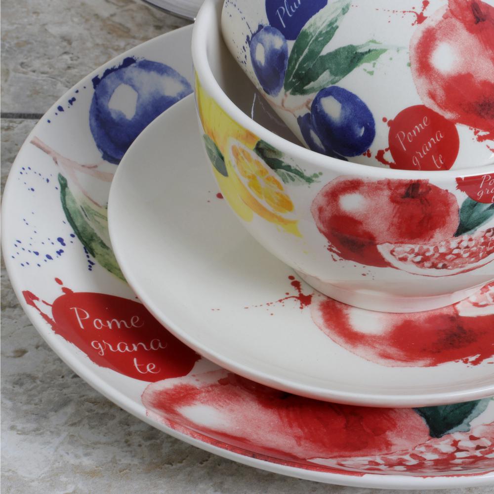 Elama Tuscan Amore 16 Piece Casual Assorted Colors Stoneware