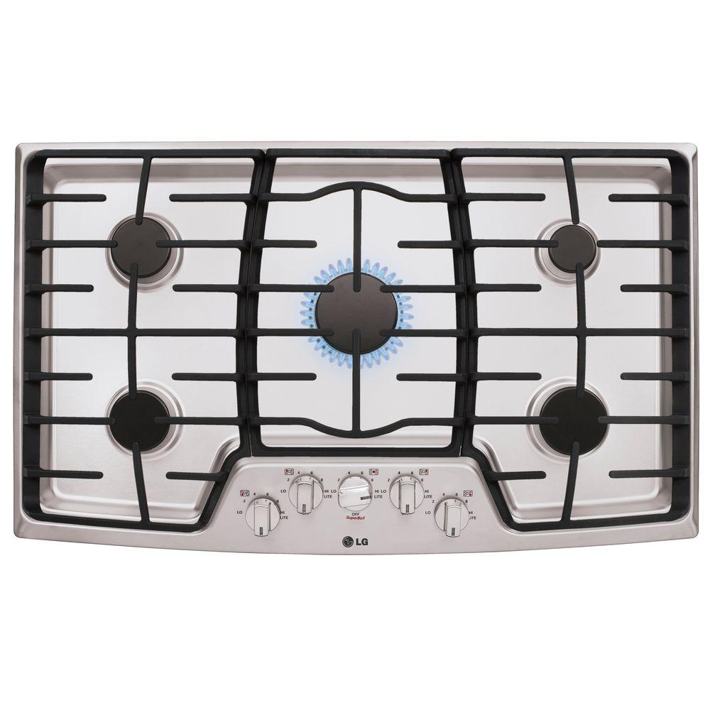 Lg Electronics 36 In Gas Cooktop In Stainless Steel With 5