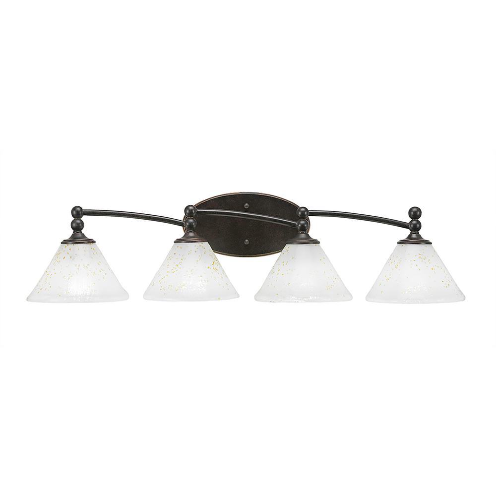 Filament Design 4 Light 5 In Dark Granite Vanity With 7 Gold Ice
