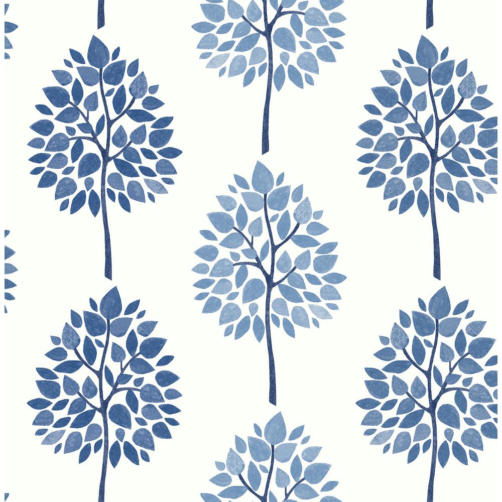 Advantage Tsai Blue Tree Blue Wallpaper Sample 2813 sam The Home Depot