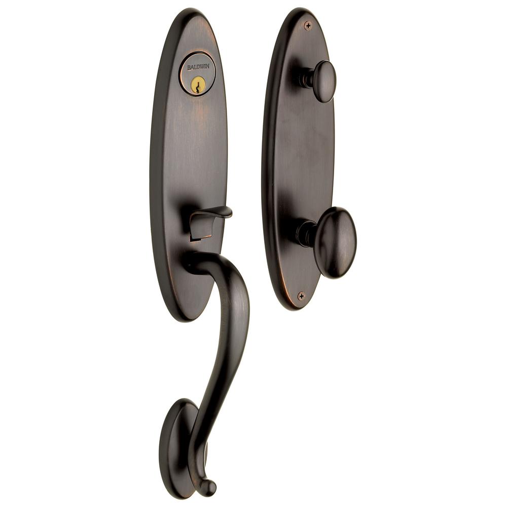 Baldwin Blakely Bronze Dummy Door Handleset with Egg Knob