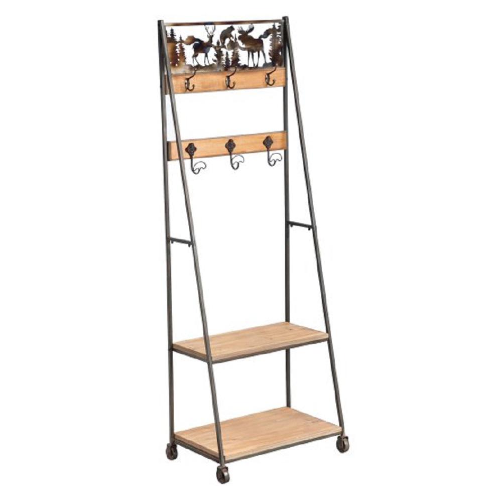 metal coat rack with shelf