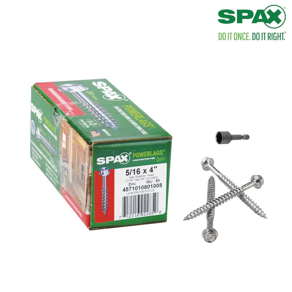 SPAX 1 4 X 3 1 2 In Washer Hex Drive Zinc Coated PowerLag Screw