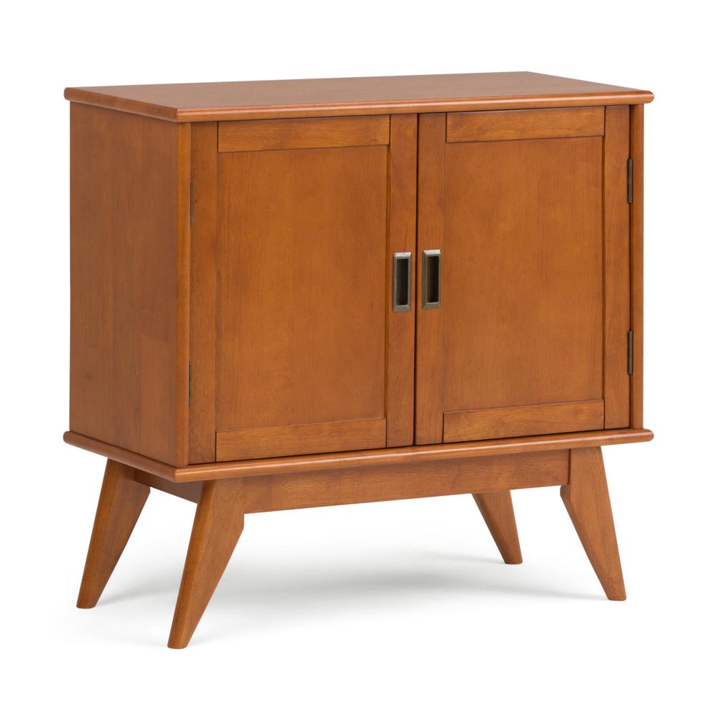 Simpli Home Draper Mid Century Teak Brown Low Storage Cabinet Simpli Home Draper Mid Century Teak Brown Low Storage Cabinet